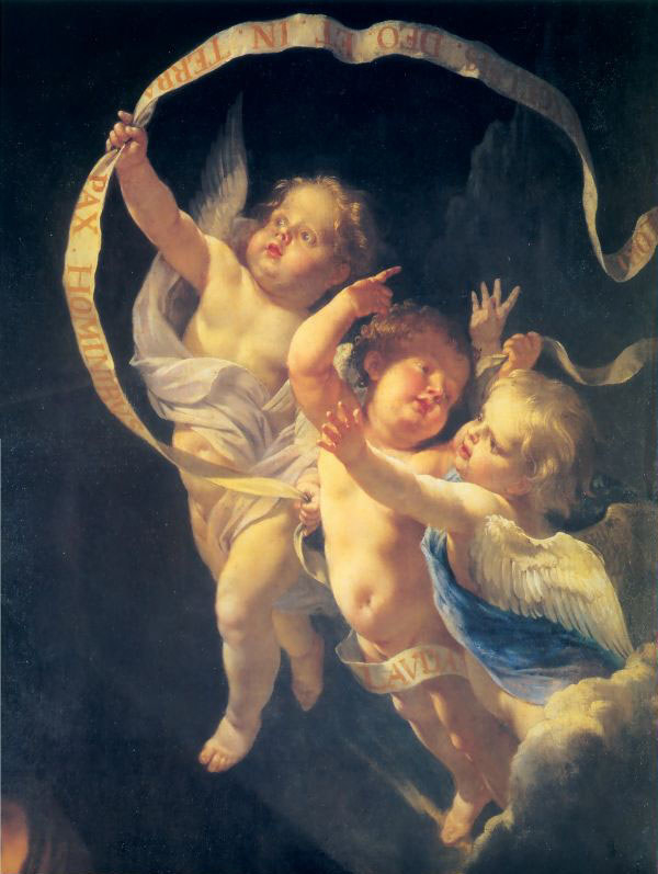 This painting of a group of cherubs supported the president-elect repealing Obamacare, but did not realize the benefits they could lose because of it.