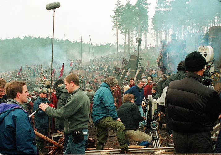Film set of the movie Gladiator, Bourne Wood, England.