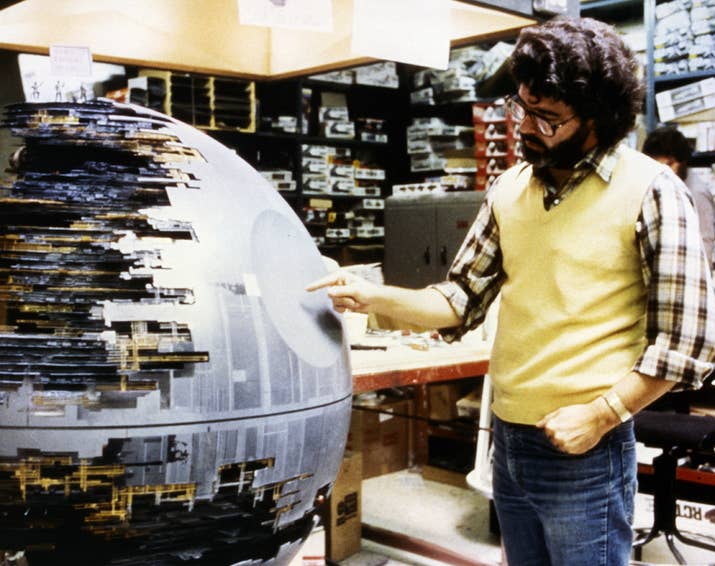 George Lucas inspecting the fully operational Death Star.