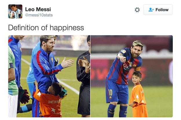 Deux maillots de Messi pour un petit garçon afghan, une belle