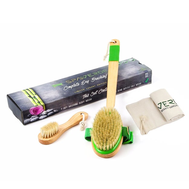 A dry skin brush to make your skin glow and kick-start your lymphatic system.