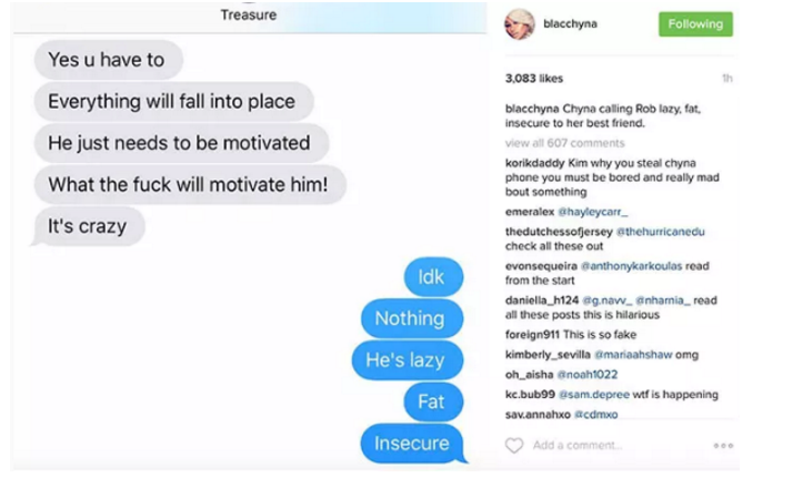 Rob And Chyna Are Now Fighting In His Instagram Comments