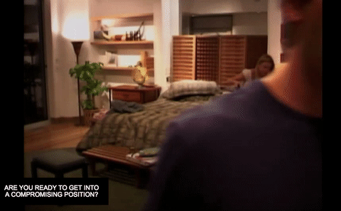 On their little post-grilling hang sesh, Alex openly tells Trista he would pick her, which is PRACTICALLY ILLEGAL NOW. Spoiler: He does not choose her. Double spoiler: Trista then sits on his bed and asks if the cameras are on, and Alex asks if she wants to get into a “compromising position.” This show is the worst.