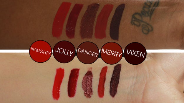 Here's how all the lip ornaments looked when we swatched them out on our arms: