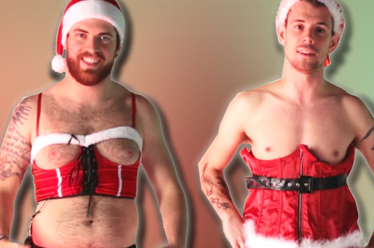 Men Try Sexy Santa Lingerie