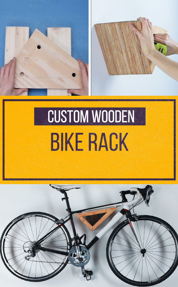 wood bike holder