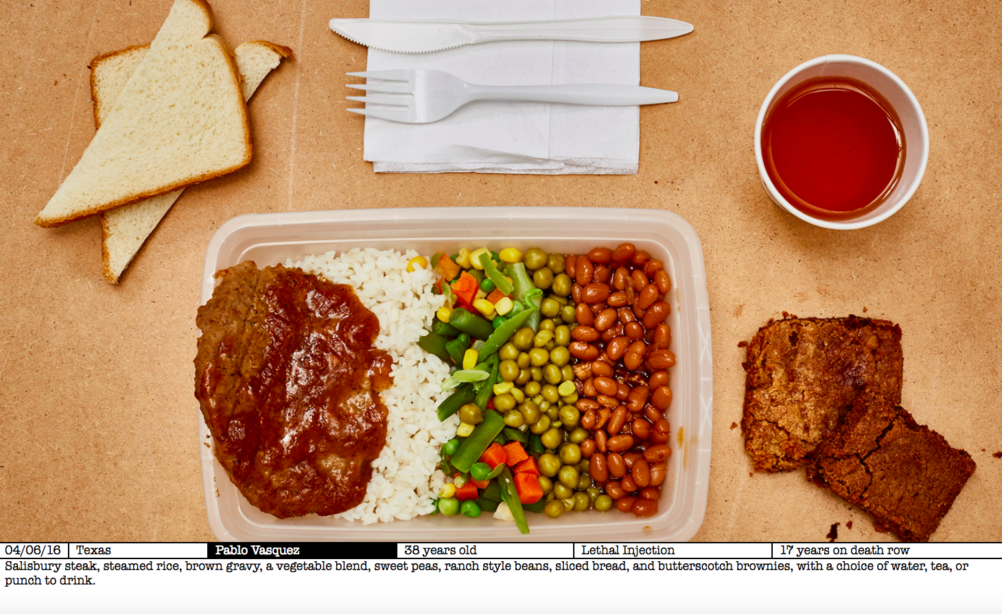 A Photographer Has Re Created The Last Meals Of Prisoners Executed