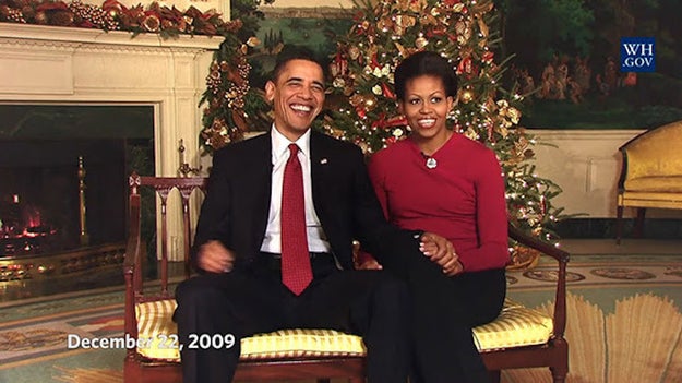 President Obama said he needed his wife's help to do the address, because his first one was a little rocky. They then shared a adorable throwback blooper to their first message, where the president couldn't stop laughing.