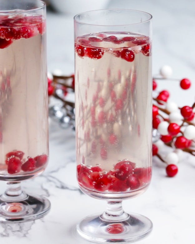 Pomegranate Champagne Spritzer