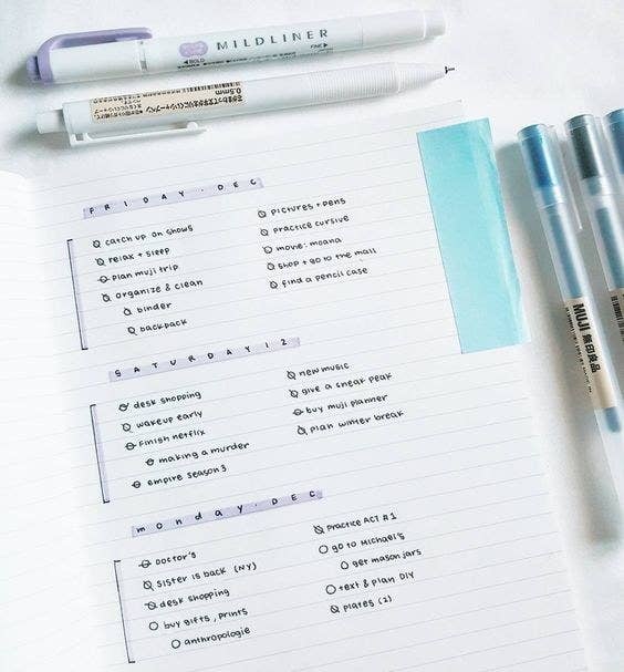 Bullet Journal Minimalist Style - Daily task list only, no more no less. 3 days  in one page