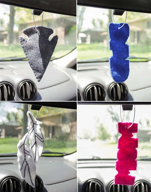 Make these adorable car air-fresheners and keep it smelling fresh instead of like a fake pine tree.