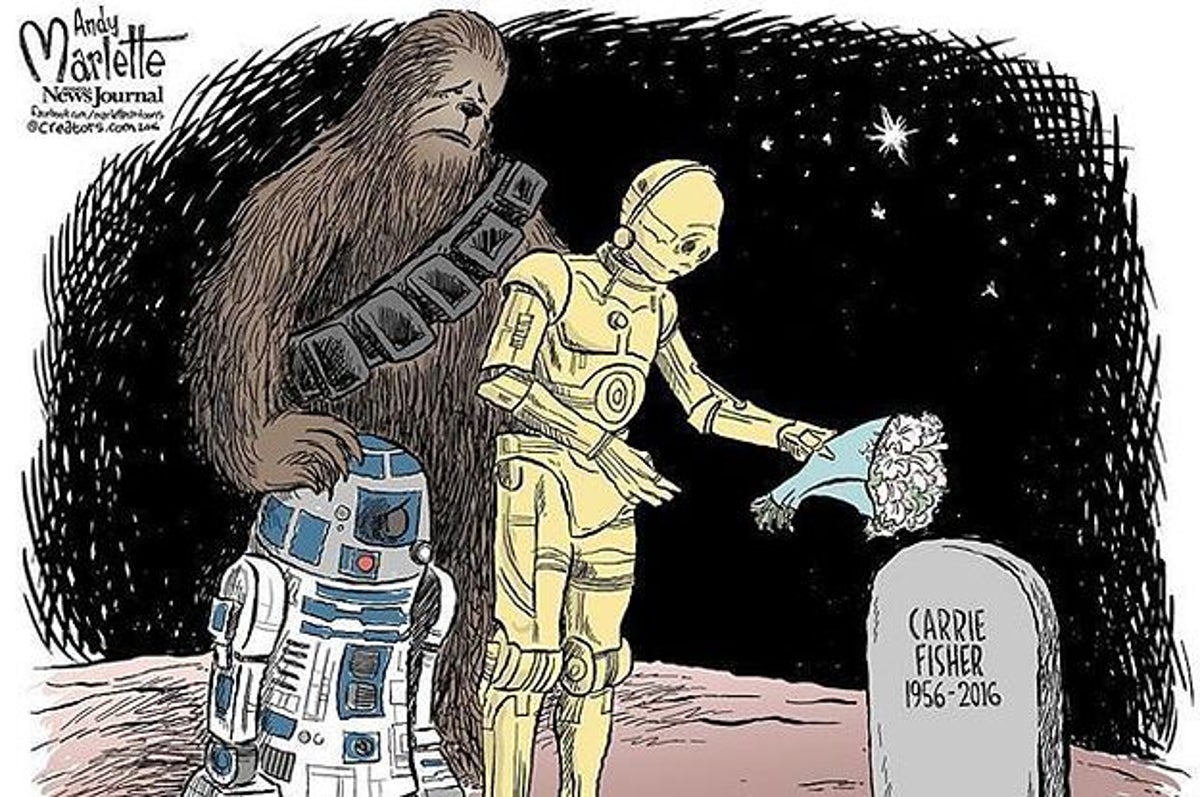 11 Heartbreaking Cartoons In Memory Of Carrie Fisher