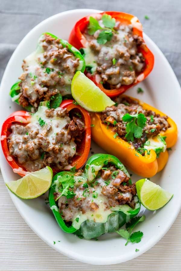 Stuffed peppers: making eating veggies infinitely more delicious one meal at a time. Get the recipe here