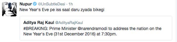 18 Hilarious Tweets About Pm Modi S New Year S Eve Speech Apr 6, 2020 by @unsubtledesi twitter handle of nupur j sharma. buzzfeed
