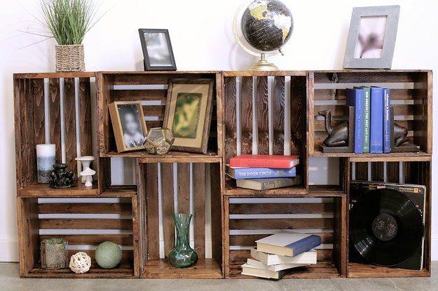 Repurpose Old Wooden Crates With This Clever Bookshelf Diy