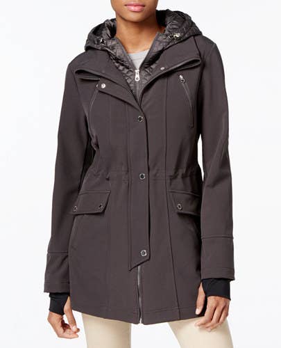 Nautica Women's Navy Trench- lightweight outerwear