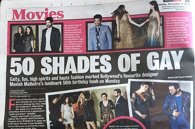 Mumbai Mirror Is Being Called Out For This Distasteful Headline About Manish Malhotra S Big Bash