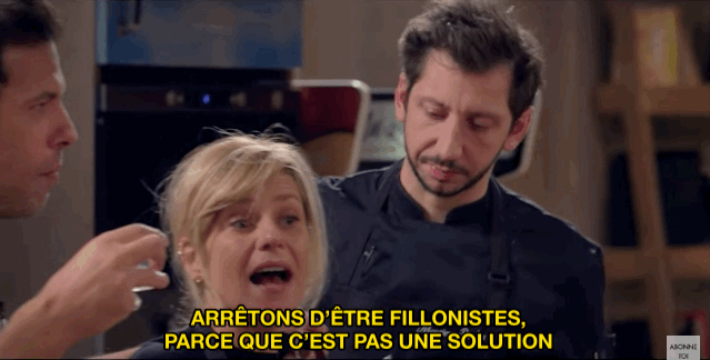 «Arrêtons d'être lisses, parce que tout le monde s'ennuie, arrêtons d'être fillonistes, parce que c'est pas une solution», a-t-elle déclamé, ce à quoi Laurent Lafitte a ajouté «parce que ça fait chier tout le monde».