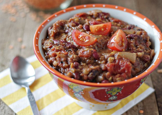 Vegetarian Chili with Pumpkin &amp; Red Lentils