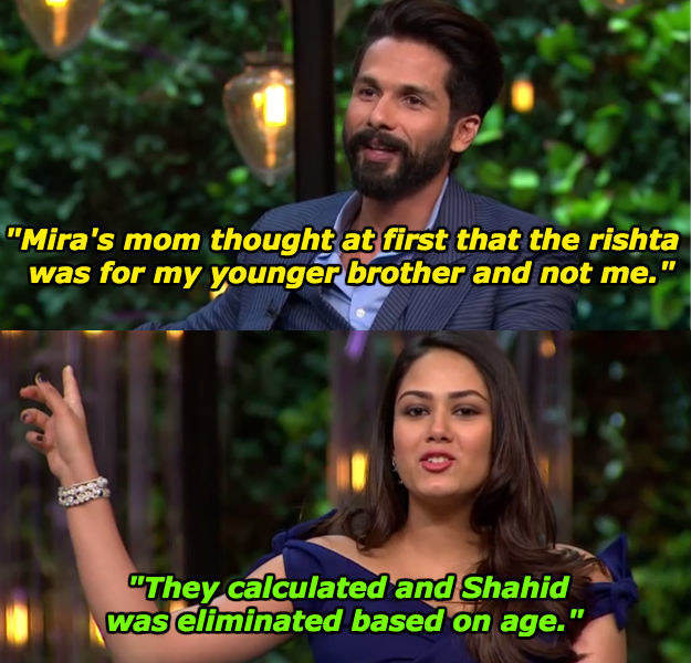 18 Hilarious Moments From Shahid Kapoor And Mira Rajput S Koffee With Karan Episode