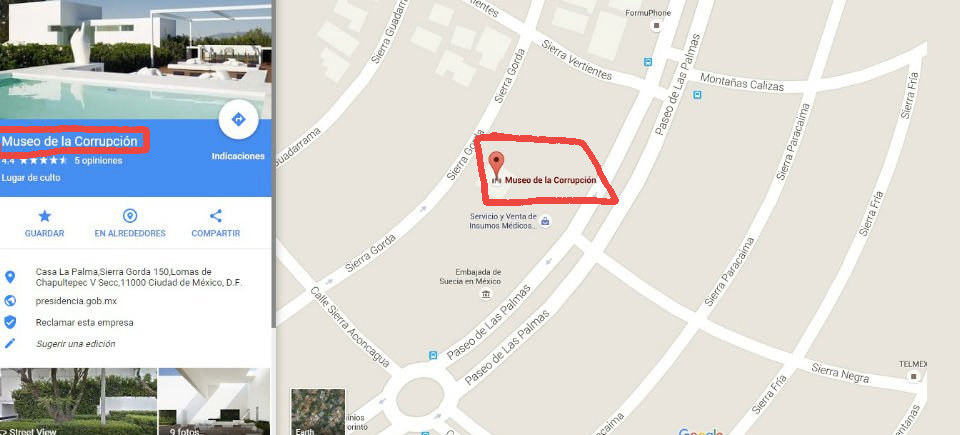 La Casa Blanca se había convertido en el "Museo de la Corrupción".