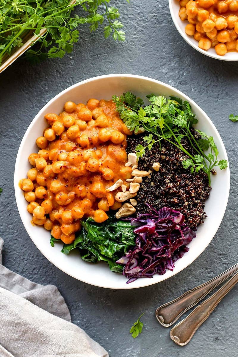Who knew you could basically make a meal from just chickpeas and cashews? Recipe here.