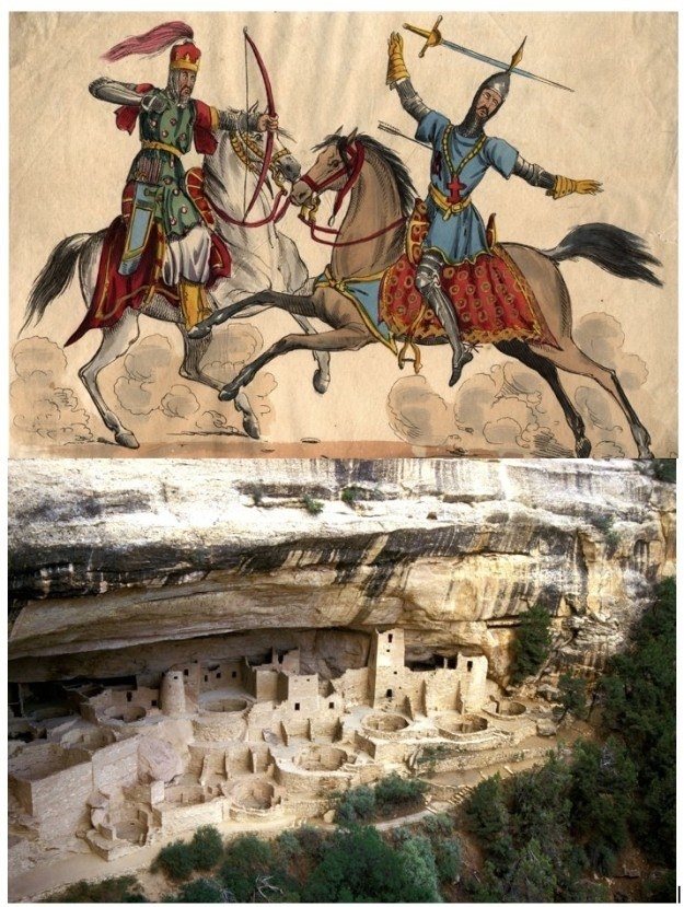 The first of the Crusades began in 1095, when armies of Christians from Western Europe responded to Pope Urban II’s plea to go to war against Muslim forces in the Holy Land. After the First Crusade achieved its goal with the capture of Jerusalem in 1099, the invading Christians set up several Latin Christian states, even as Muslims in the region vowed to wage holy war (jihad) to regain control over the region. Deteriorating relations between the Crusaders and their Christian allies in the Byzantine Empire culminated in the sack of Constantinople in 1204 during the Third Crusade. Near the end of the 13th century, the rising Mamluk dynasty in Egypt provided the final reckoning for the Crusaders, toppling the coastal stronghold of Acre and driving the European invaders out of Palestine and Syria in 1291. Cliff Palace is the largest cliff dwelling in North America. The structure built by the Ancestral Puebloans is located in Mesa Verde National Park in their former homeland region. The cliff dwelling and park are in the southwestern corner of Colorado, in the Southwestern United States. The main structure was built from 1190 CE through 1260 CE, although the major portion of the building was done within a 20-year time span.