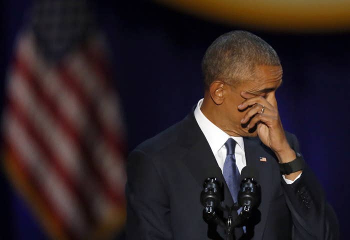 President Obama Got Emotional While Talking About His Family At Farewell Address
