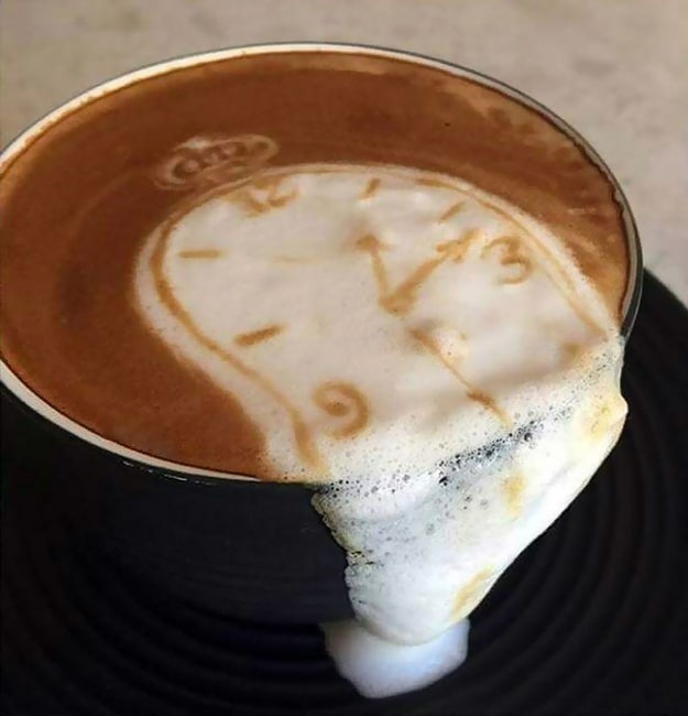 This Dali-inspired latte art.