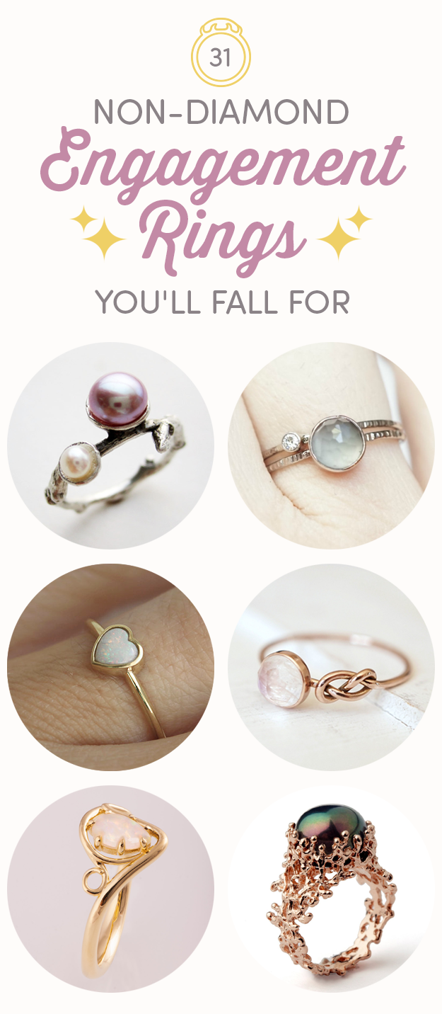 31 Gorgeous Non-Diamond Engagement Rings You'll Totally Fall For
