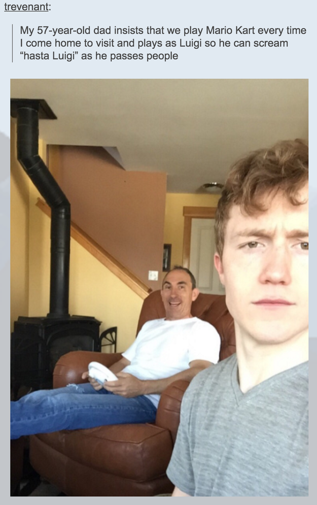 This dad and his love for Mario Kart.