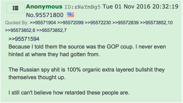 Anonymous user zNaYmBg5 responded, claiming that they had sent something to a source and that there was originally no mention of Russian spies.