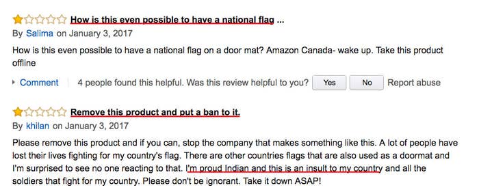 Amazon Canada Is Selling An Indian Flag Doormat And It Has Pissed