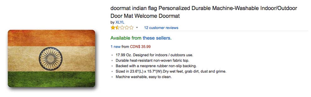 Amazon Canada Is Selling An Indian Flag Doormat And It Has Pissed