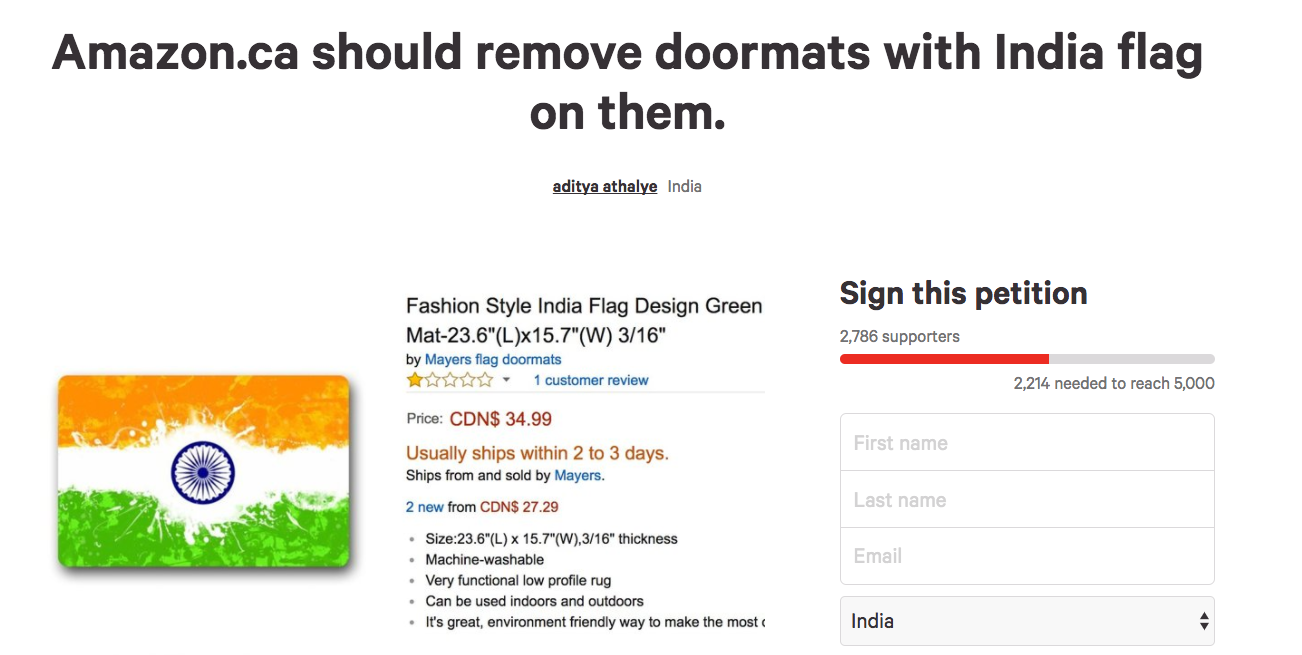 Canada Is Selling An Indian Flag Doormat And It Has Pissed Everyone  Off