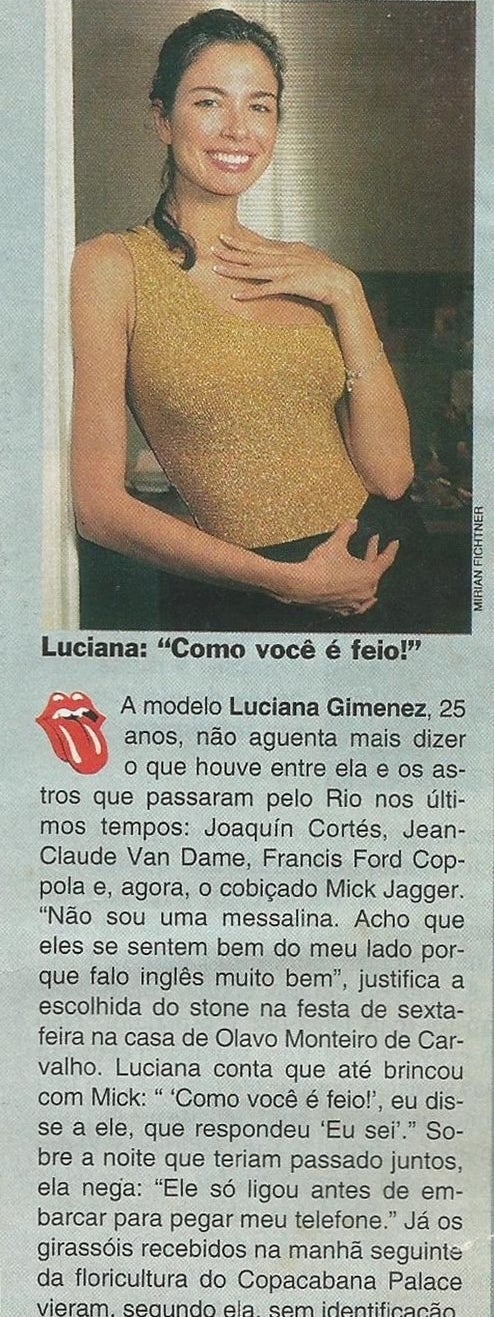 Curioso descobrir que o Mick Jagger e a Luciana Gimenez se conheceram em uma festa na casa de Olavo de Carvalho – não o filósofo, e sim o empresário.
