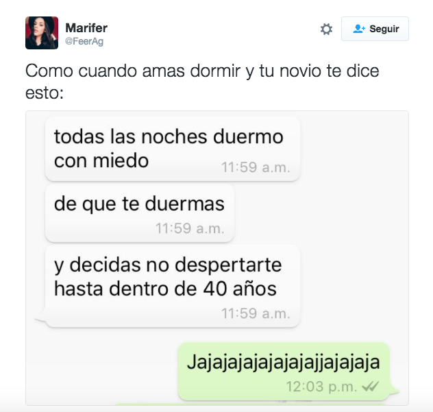 Y les da miedo que cambies todo lo que tienes con tal de seguir durmiendo.