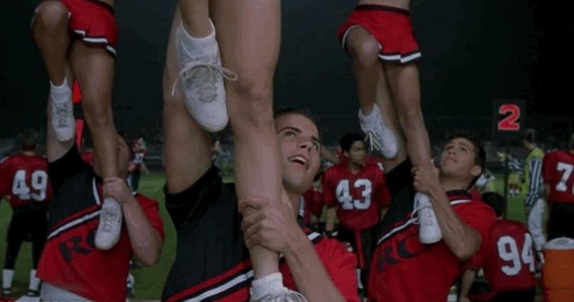 During one of the routines, male cheerleader Jan sticks a finger inside Courtney's underwear — and he was originally supposed to smell his finger afterwards. After cutting the finger-sniffing out of the scene, the MPAA agreed to give the film a PG-13 rating.