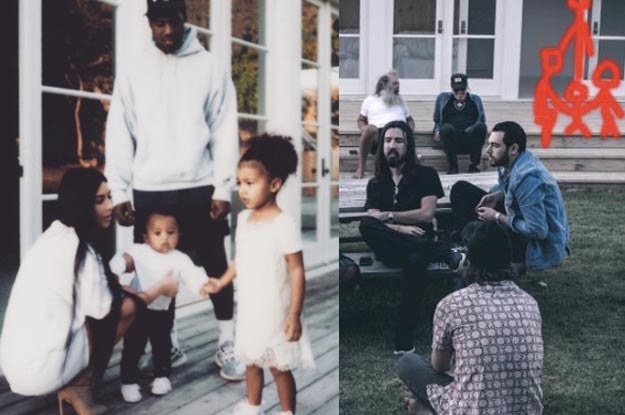 Exhibit D: This photo of Rubin and company in his backyard provides another angle of the home studio. The wooden patio looks just like the one the Wests took this family photo on.