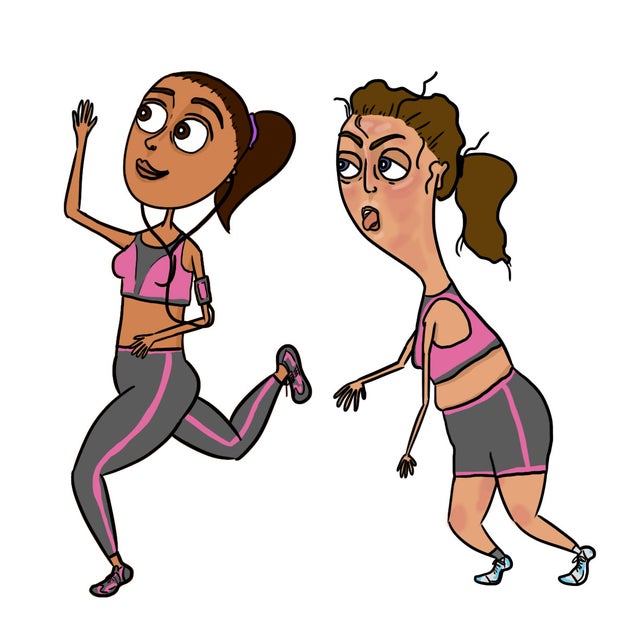 So you buy some sexy exercise gear, but it doesn't help the fact you still look like a wet tomato.