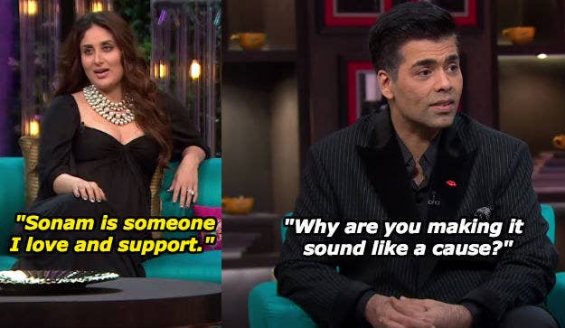 18 Hilarious Moments From Kareena Kapoor Khan And Sonam Kapoor S Koffee With Karan Episode Sonam, rhea, and harshvardhan kapoor grace the couch this week. kareena kapoor khan and sonam