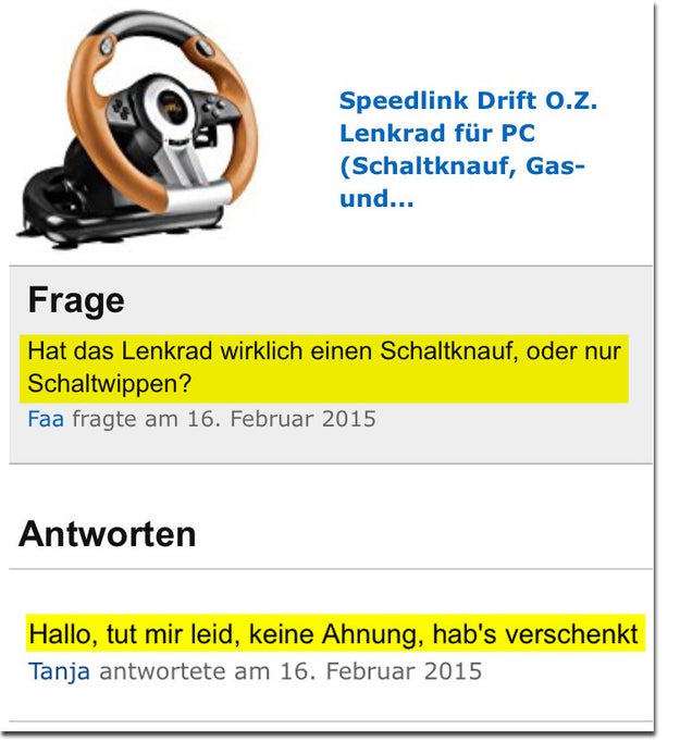 Danke für nichts, Tanja.