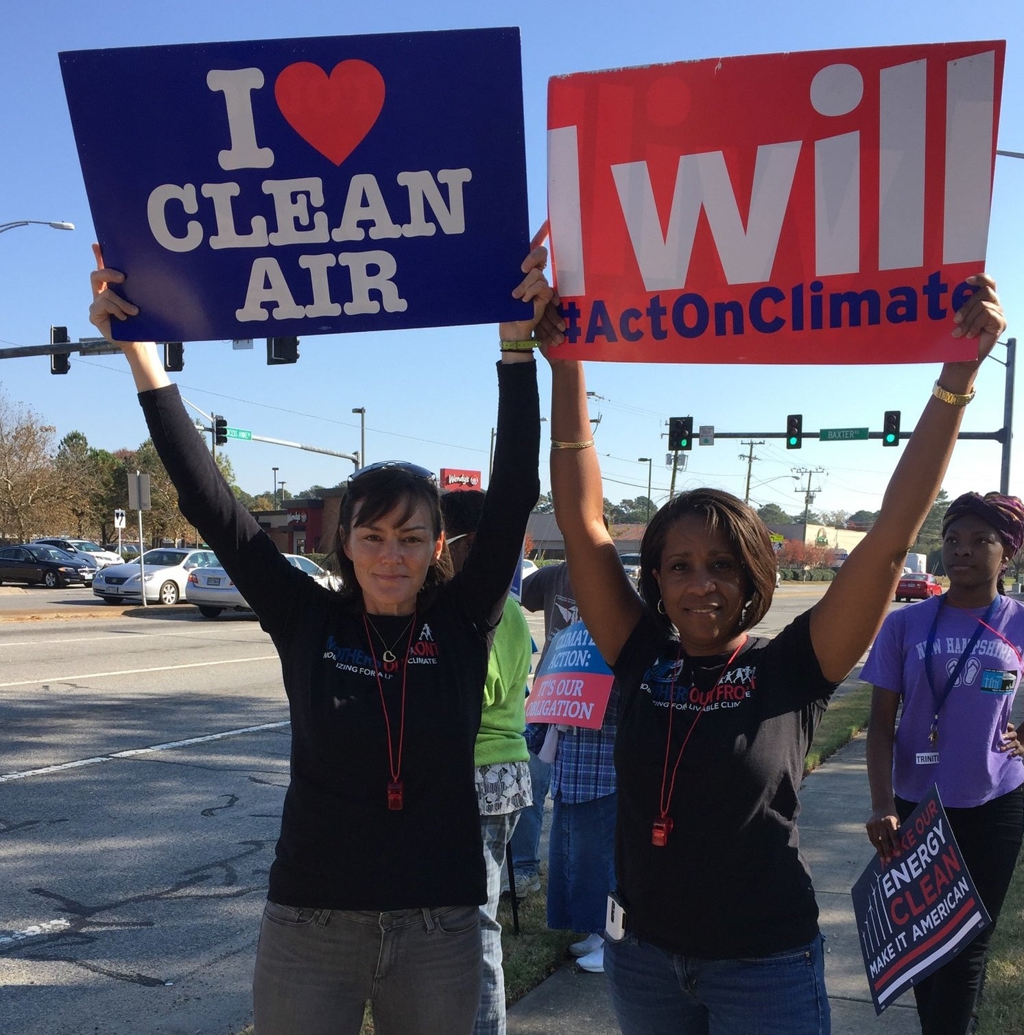 Miller at a Mothers Out Front demonstration.