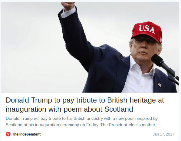 On Tuesday The Independent published an article on a poem "written for Donald Trump's inauguration" that attacks President Obama.