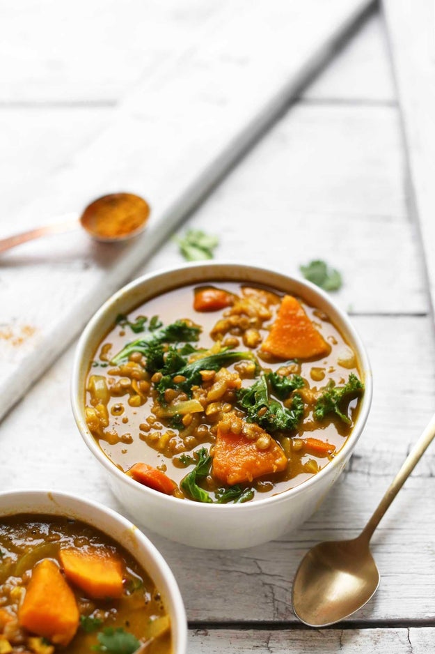 One-Pot Curried Potato &amp; Lentil Soup