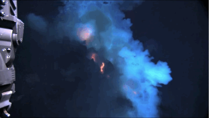 "In the '90s scientists discovered the largest known concentration of active volcanoes in the South Pacific Ocean. The area they discovered is roughly the size of New York state, It has 1,133 volcanic cones and seamounts. The scientists said that two or three could erupt at any moment." —Smithsonian Ocean Planet