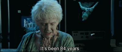 Eighty-four years in emotional distress = about a year and a half of actual presidential campaigning. And then there's another two months between getting elected and actually becoming president.