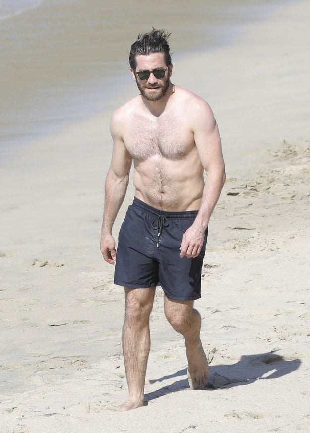 9 Pictures Of Jake Gyllenhaal And His Furry Chest At The Beach