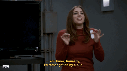 In this scene, Gina and Amy try to tutor Charles, an overzealous texter, in office text chain etiquette.