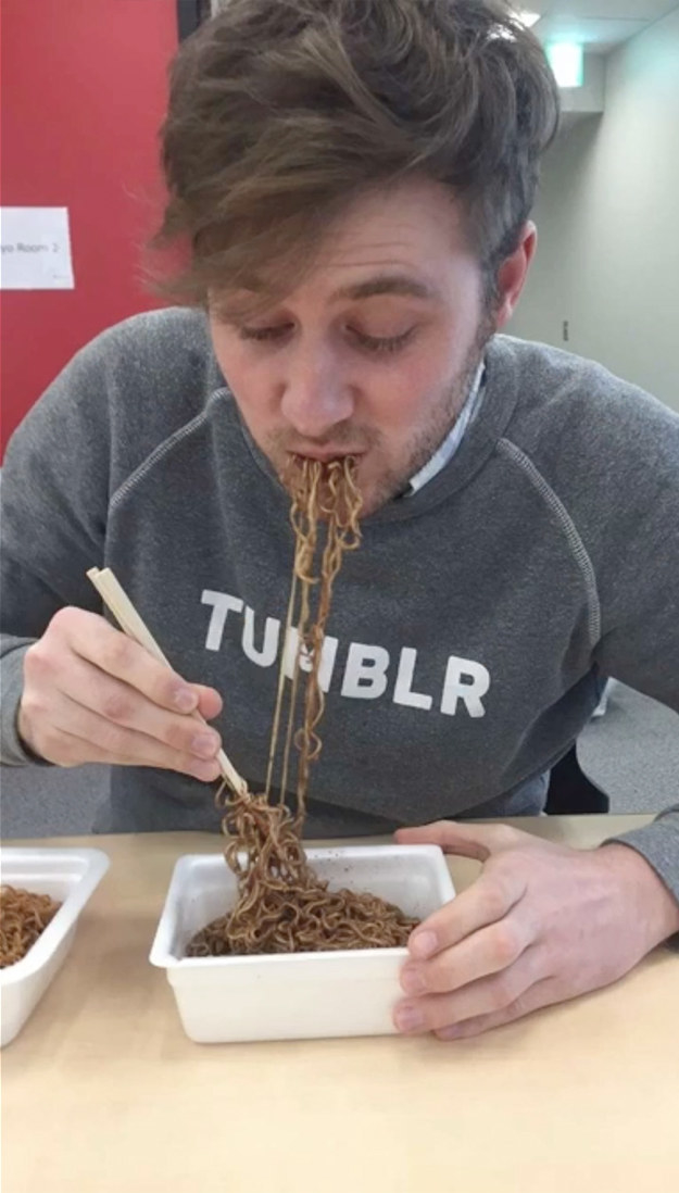 Is it possible that ramen and chocolate would actually go perfect together? Like a chocolate-covered potato chip? What if chocolate noodles are the snack of the future and we just don't know it yet.